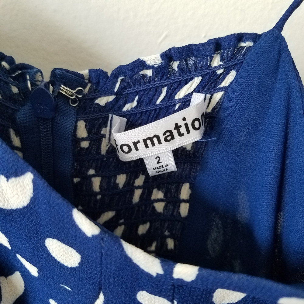 Reformation Juliette Moray Blue Midi Dress Spaghetti Strap Sweetheart Neckline - Picture 13 of 16